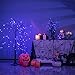 Vanthylit Halloween Tree, 2FT Spooky Black Tree Battery Operated with 24 Purple Lights and 8 Bats, Halloween Decorations Indoor Lighted Table Centerpiece with Timer for Mantel Office Haliday Decor