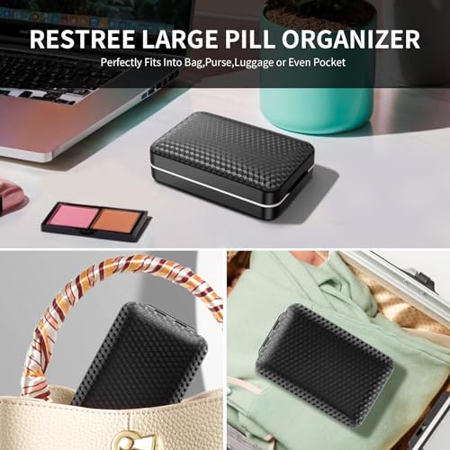 Restree Daily Pill Organizer, 8 Compartments Portable Pill Dispenser, Moisture-Proof Travel Pill Case thumb #6