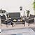 JAMFLY 5 Piece Outdoor Metal Patio Furniture Sectional Set, Outdoor Metal Furniture Patio Conversation Sets with Coffee Table for Patio,Backyard,Balcony