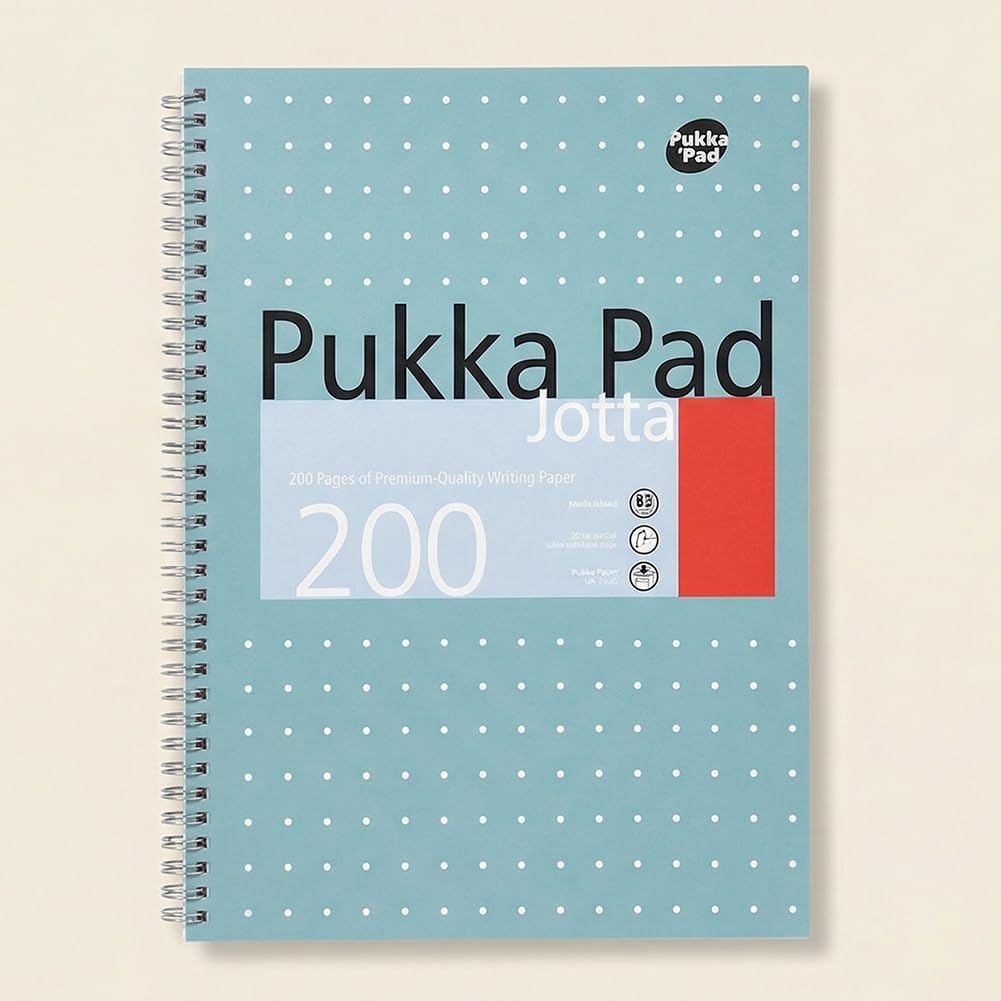 1pcs Spiral Notebook, A5 Squared Notebook 21 x 14.9 cm, 200 Sheets, Perforated Edges for Easy Removal