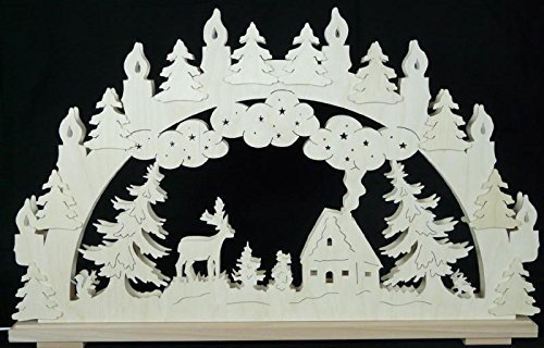 Voûte de décoration de fenêtre en bois 70x43cm contre l'obscurité hivernale