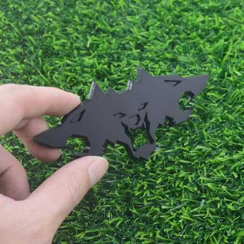 Image of 1x Wolf Emblems 3D Tailgate Side Badges Logo Fit for Tsla Cybertruck Car Truck Motorcycles (Matte Black)