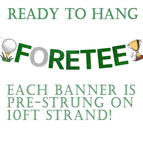 Image of 40th Birthday Decorations for Men 51 PCS Golf Party Decorations | Party Decorations with FORETEE Banner,Hanging Swirls,Number Balloons,Cake Topper for Men Sports Themed Party Supplies