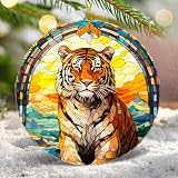 kooirsp Colored Ceramic Tiger Ornament
