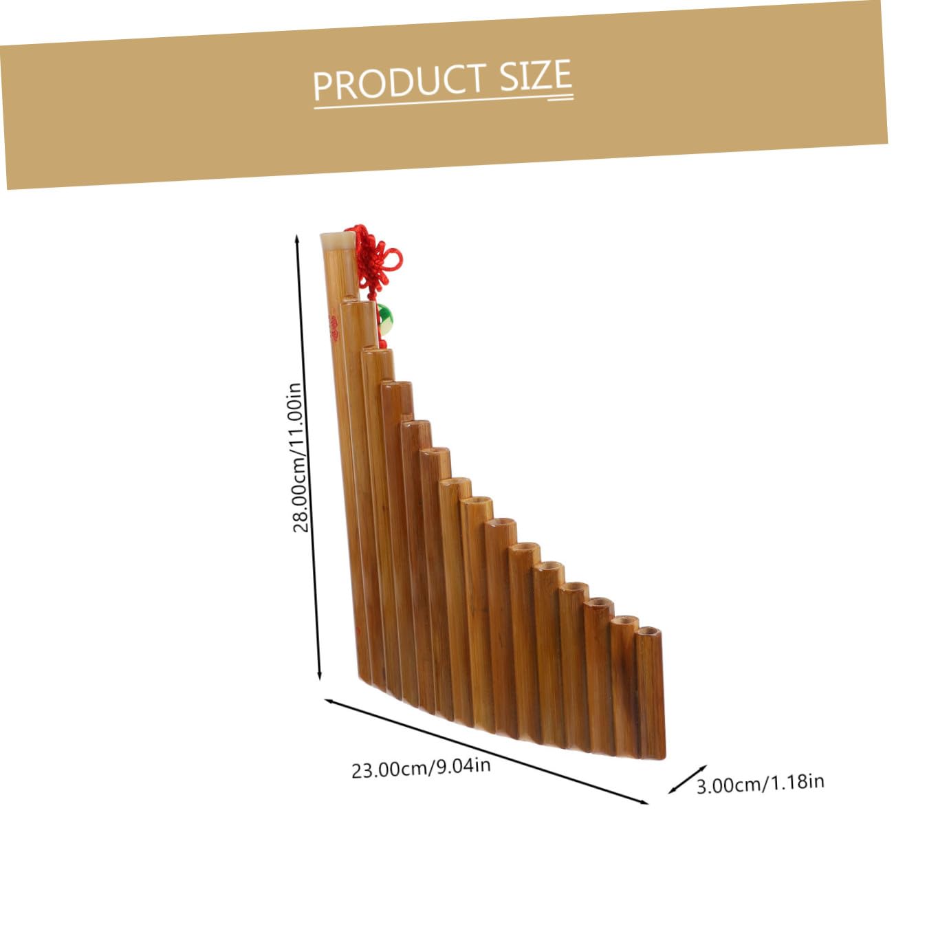 Flauto di Pan Verticale in Bambù 15 Tubi Tonalità G | 1 Pezzo Marrone, Lavorazione Fine, Include Bastoncino per Pulizia e Panno Dedicato Colore Casuale Stile Casuale