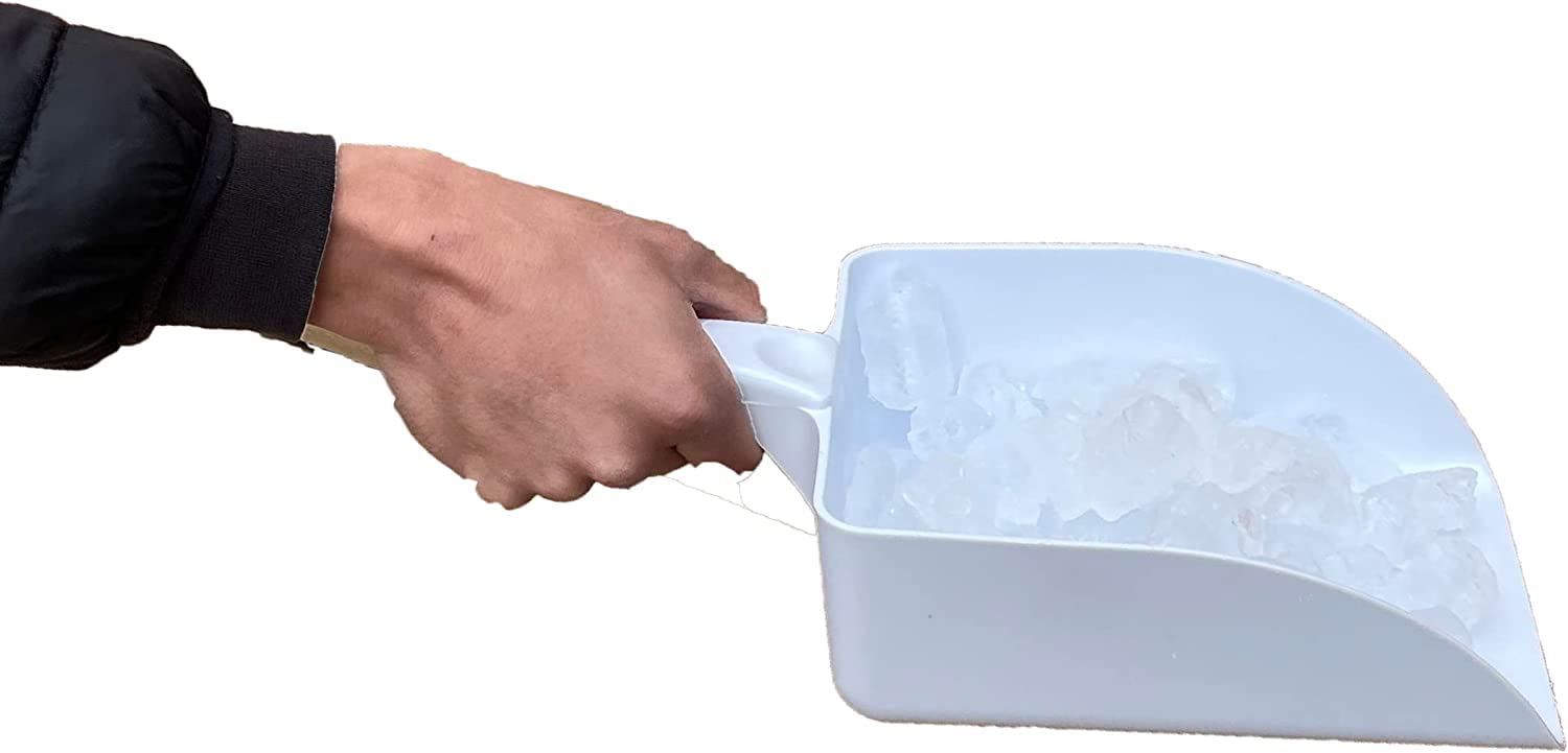 Grande pelle à glace en plastique idéale pour les machines à glace, les seaux dans les cuisines ou les aliments pour animaux domestiques (2 cuillères)