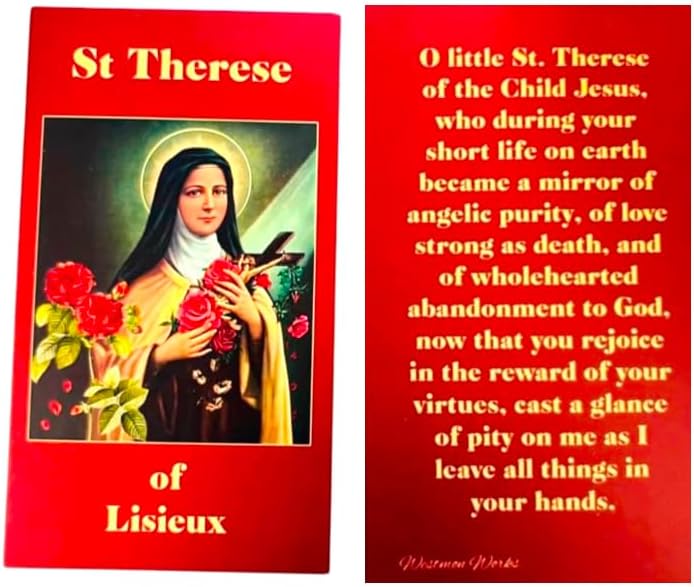 Westmon Works St Therese of Lisieux Holy Card Set with Saint Prayer Made in the USA, Pack of 10 - Image 2