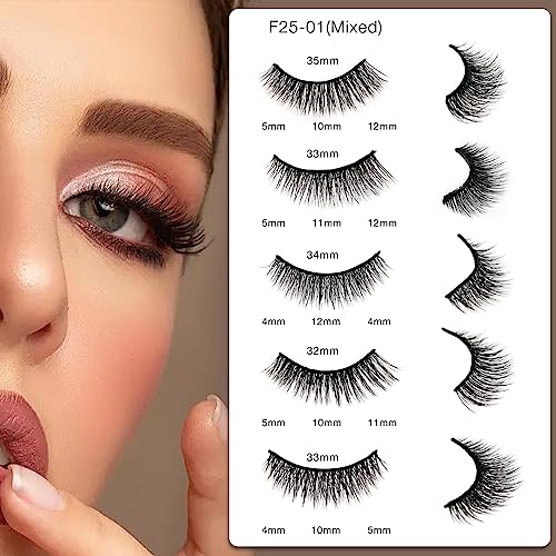 Yilltoy 10 Pcs Self Adhesive Eyelashes, Reusable False Eyelashes Natural Look, Waterproof thumb #1