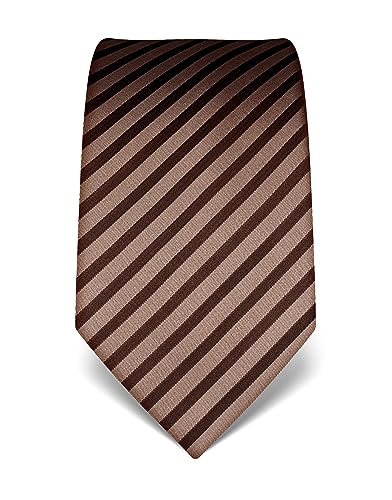 Vincenzo Boretti Corbata de hombre en seda pura, de rayas bronceado