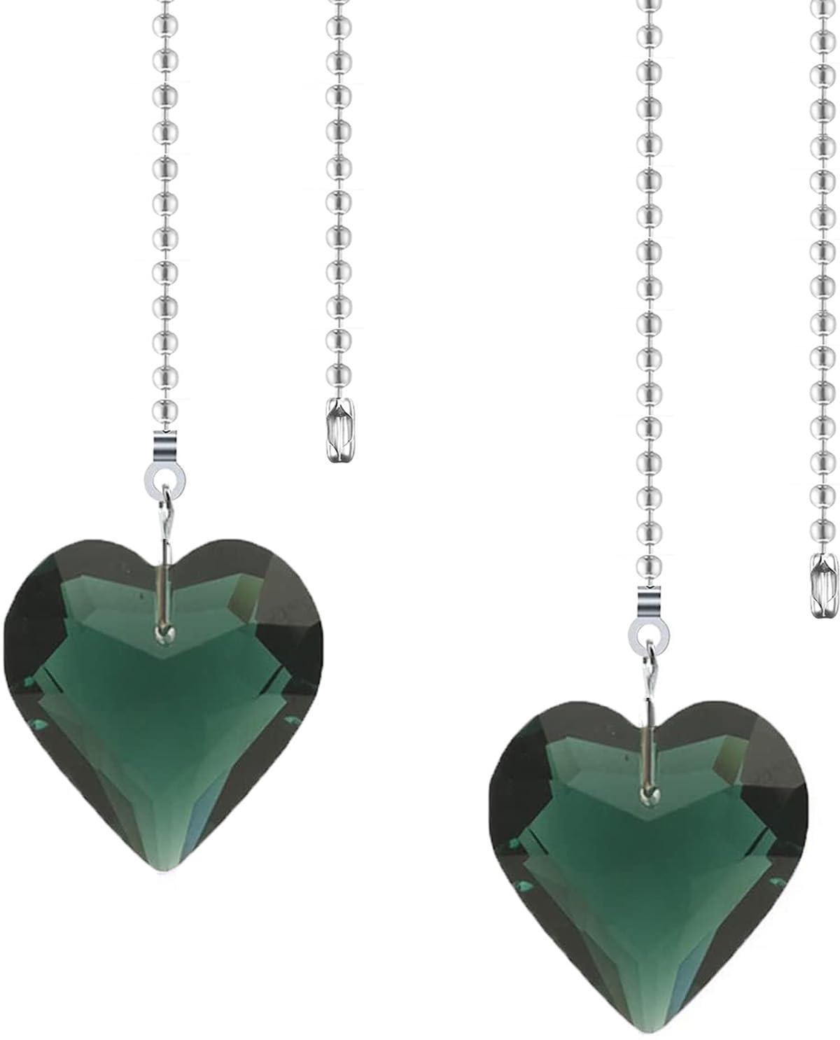 2Pcs Crystal Ceiling Fan Pull Chain Extender with Connector, 12"