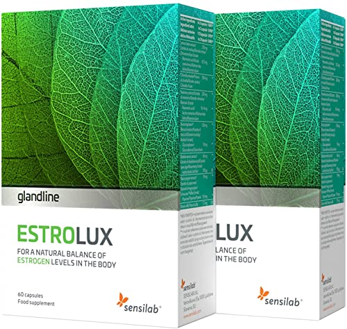 EstroLux Cápsulas de Estrógeno - Producto Natural, sin Soja ni Hormonas - 7 Potentes Ingredientes - 2x60 Cápsulas por Sensilab