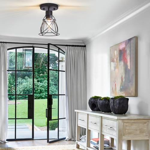Light Farmhouse Semi Flush Mount Ceiling Light - image 4