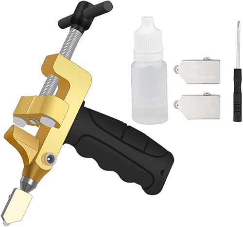Miniatura 1 de Herramienta de corte de vidrio manual, 2 en 1, cortador manual de azulejos de vidrio, juego de herramientas manuales con 2 cuchillas de acero de