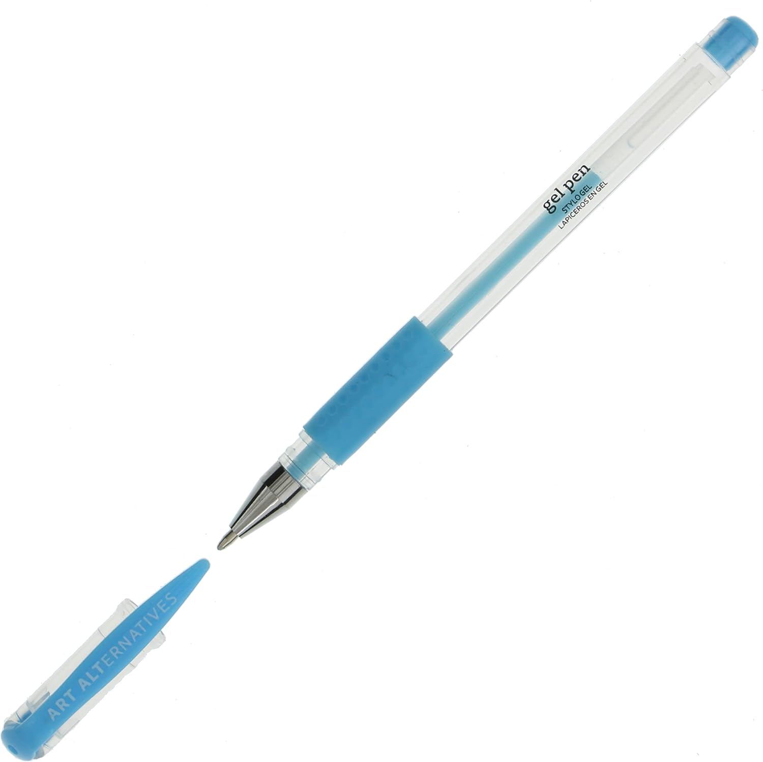 Art Alternatives Gel Pen, Neon Blue - Ballpoint - Non-Smear + Quick Dry - Writing, Drawing, Coloring, Journal, Planner