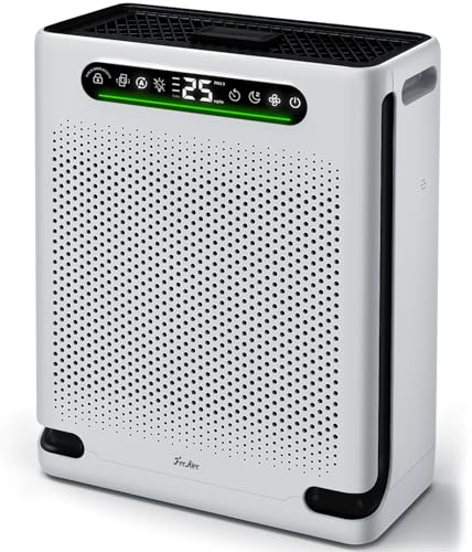 Air Purifiers for Home Large Room Up to 2600 Ft², HEPA Air Purifier with Washable Filter & Air Quality Display, Powerful Turbo Mode Air Cleaner for Pet Hair Odors Smoke Dust, HAP605