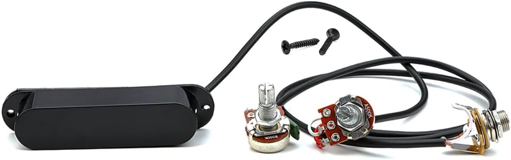 Closed Single Coil Pre-Wired Pickup Harness With Volume Control For Electric Guitar Black image 5