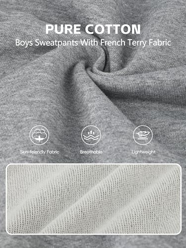 4 Pack Boys Sweatpants Joggers Cotton Athletic Sweatpants Kids Youth Joggers Pants with Pocket Drawstring 5-16Y2