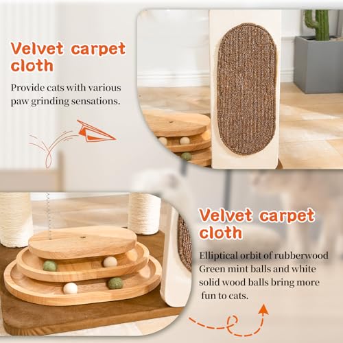 Árbol moderno para gatos de interior, 30 in torre con cama miniatura 4