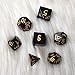 Orgonite Shop Natural Gemstone DND Dice Set 7PCS Crystal Dice for Dungeons and Dragons Handmade Stone Dice for Table Games Dice Set with Gift Case (Black Obsidian)