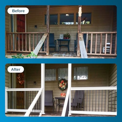 Image of Weatherables 4x4 Vinyl Post Wrap - Weatherproof Premium Outdoor Vinyl Porch Post Wrap for Quickly Refreshing Existing Deck, Patio, and Porch Posts (4 inchx4 inchx96 inch, Tan)