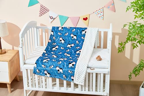 Image of Baby Nursery Bed Blankets Ultra Soft Double Layer Mini Blanket Minky Blanket Receiving Blankets Shower Gifts(Cow,30 * 47in)