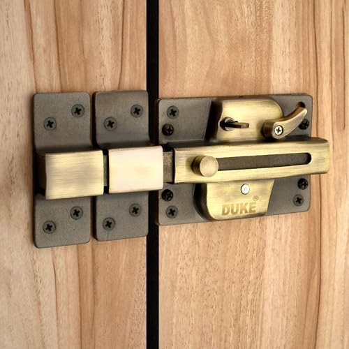 Image of Duke Premium Inter Lock 6 Turn Brass Antique with Brass Ultra Keys & LED Keys | Suitable for Both Double Door & Single Door | Door Width 25mm - 45mm |Strong & Durable | GL-2055 BA