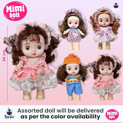 Image of Mimi Doll with Cute Big Eyes & Long Hair in Gift Box - Baby Toy Dolls for Kids 3+ Years | Premium Toys in for Children