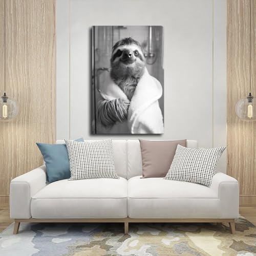 Poster paresseux robe blanche solution déco originale petit espace 20x30 cm - 5