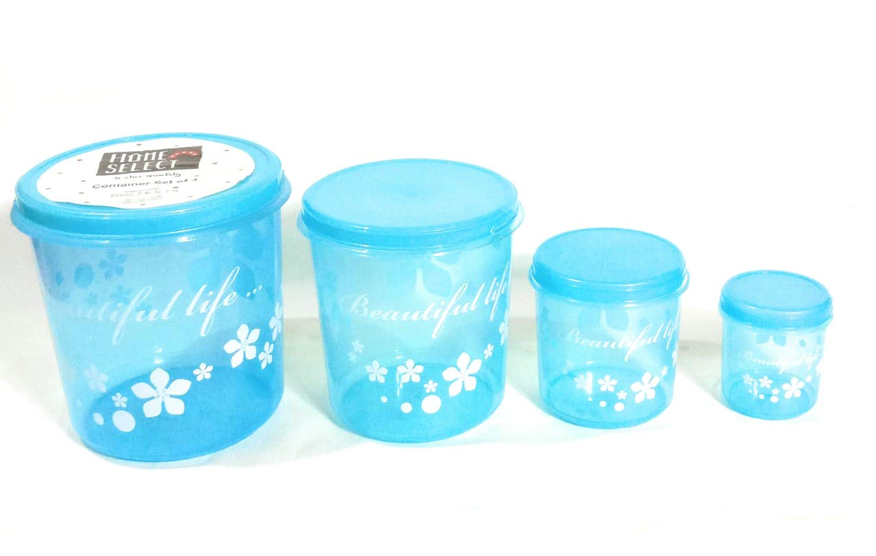 Maxim world Set of 4 Kitchen Storage Plastic Container Jar (7.2 Liter, 5.0 Liter, 2.0 Liter, 650 ml)