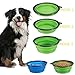 Comsun 2-Pack Extra Large Size Collapsible Dog Bowl, Foldable Expandable Cup Dish for Pet Cat Food Water Feeding Portable Travel Bowl Blue and Green