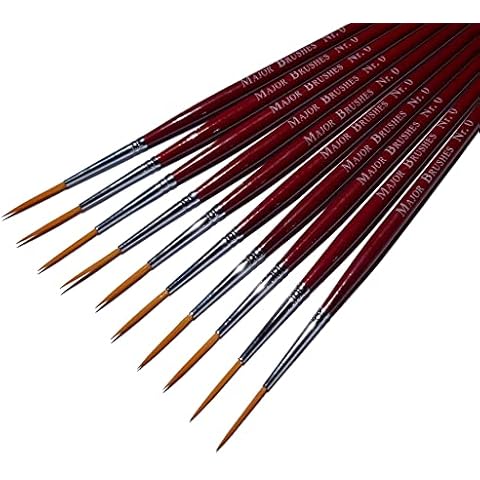 Major Brushes Synthetic Rigger Brush Pack of 10 Cover