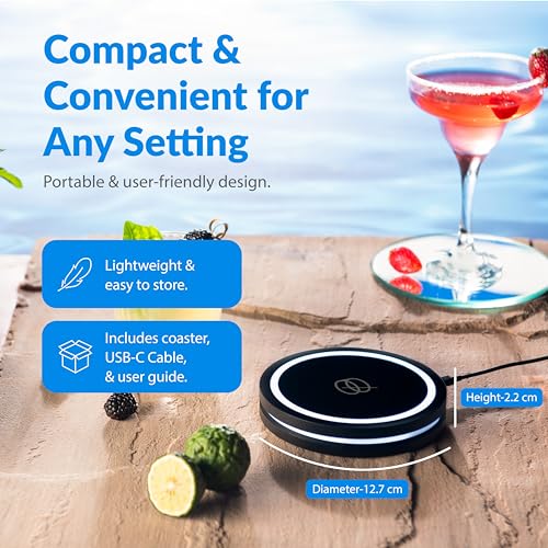 Image of Barsys Coaster 2.0 - AI Cocktail & Mocktail Maker, AI Powered & App Enabled with Unlimited Recipes, Portable, USB-Powered Drink Maker (Black)