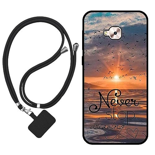 Sunrive Funda Compatible con ASUS Zenfone 4 Selfie Pro ZD552KL,Slim Fit Gel Mate Carcasa Case Bumper de Impactos y Anti-Arañazos Espalda Cover (Mar,Sol,Gaviotas)+1 X Correa Universal