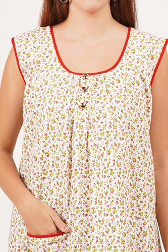 Image of Breezly Woman's Long Short Calf Length Pure Cotton Nighty