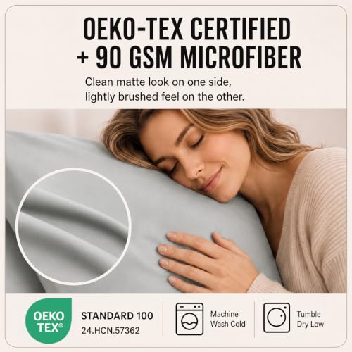 Image of CozyLux 6-Piece Cal King Sheet Set, Fits 18-21 Inch Mattresses, Oeko-TEX