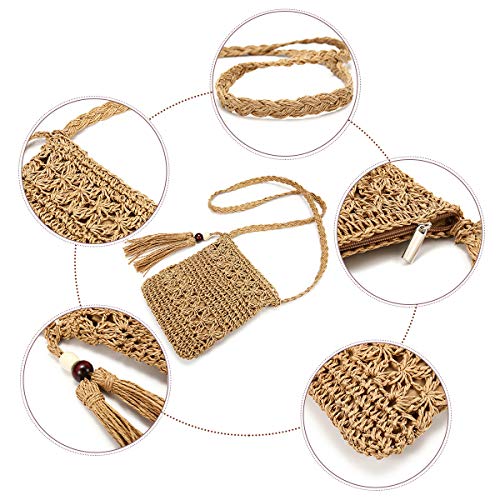 Borsa a Tracolla in Paglia, JOSEKO Donna Borsa da