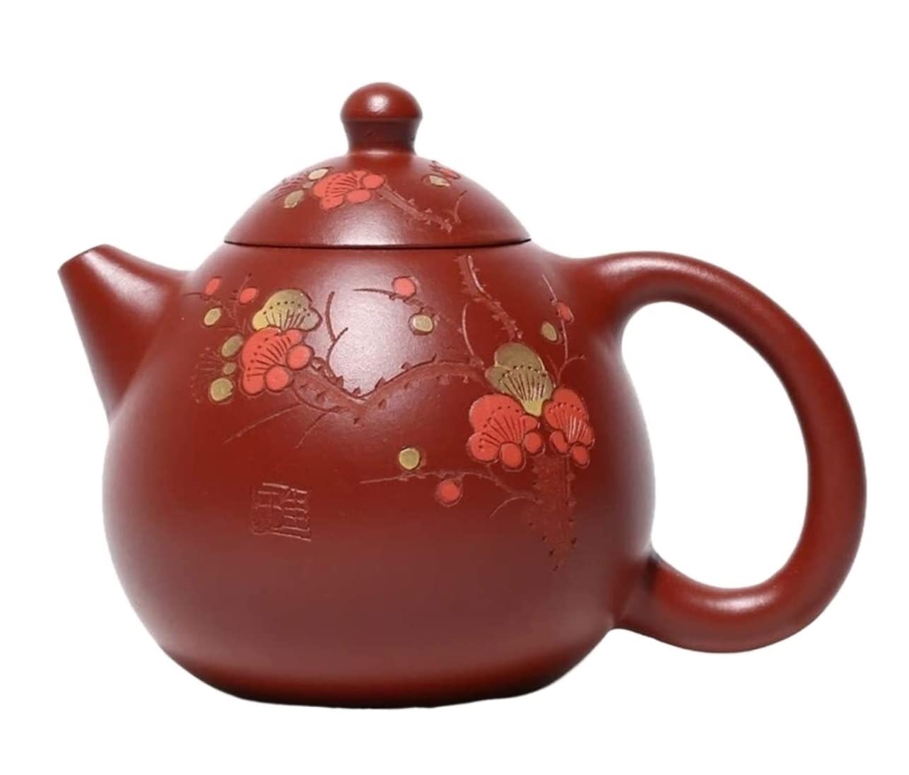 Theiere en Fonte Théière en Fonte 7oz/0.21L Théière Dahongpao Fleur De Prunier Peinte À La Main Pot De Fleurs Théière En Argile Violette Japonaise Théière Théière Fonte