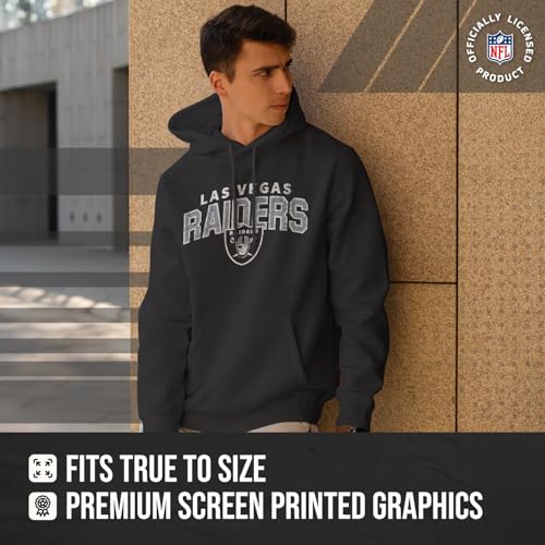 Team Fan Apparel NFL Adult Unisex Starting Fresh Ultra Soft Fleece Hooded Sweatshirt, Heathered Football Hoodie (Las Vegas Raiders - Black Heather, Large) - Image 4
