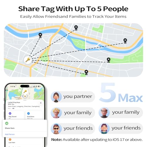 Image of Air Tracker Tags 4 Pack, White - Bluetooth 5.3 Tracker and Item Finder Work with Apple Find My (iOS /iPadOS /MacOS Only), Locate Keys /Luggage /Backpack and More, Replaceable CR2032 Coin Battery