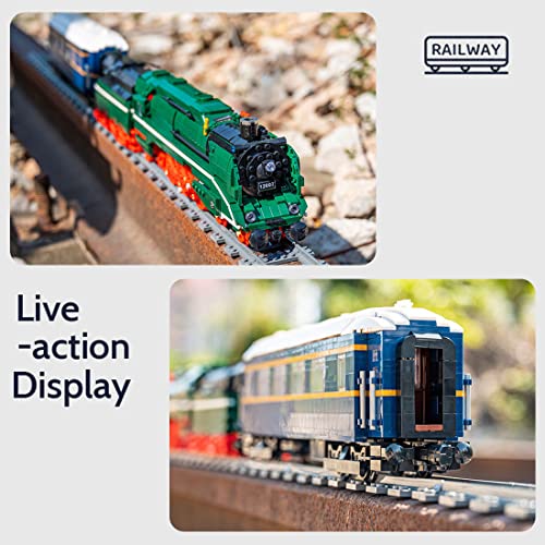 TopBau Technik BR18 201 Deutsch Schnellzug Modell mit Schienen und LED Licht, 2348+ Teilen RC+APP Dampflokomotiven… – Bild 7
