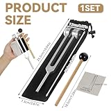 Tuning Fork 128 Hz Set, Aluminium Alloy Healing Frequency Tool for Relaxation, with Silicone Striker and Pouch Sound Therapy Meditation and General Wellness Practice - Image 2