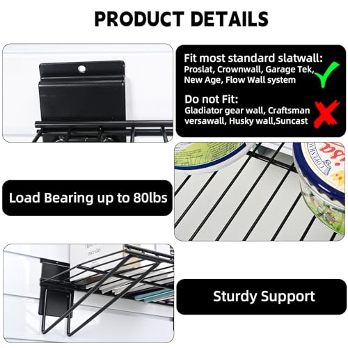 Pybtool Slatwall Shelves, Slatwall Accessories, Slat Wall Wire Shelf thumb #3
