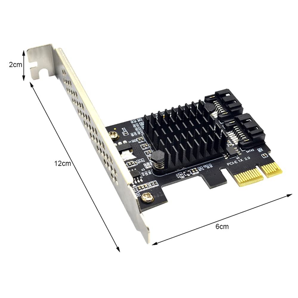 ezqnirk 1pcs PCIE to SATA 3 Expansion Card Add On Card Controller Dual SATA Port PCI Express Adapter Card Windows 10/8/7/XP/2003/2008/Linux