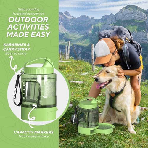 Image of Portable Dog Travel Water Bottle - 77oz Large Travel Water Bowl for Dogs Camping Hiking Beach Traveling Essentials,Big Pet Bottles Bowl Water Dispenser for On The Go Park Car Walking Accessories