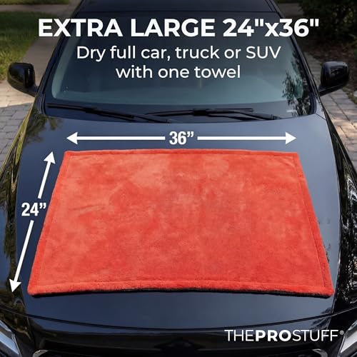 Image of Car Drying Towel | Super Absorbent | Twisted Loop Microfiber | Dual-Sided, Lint-Free, Scratch-Free, 1400 GSM Drying Towel for Car Detailing (X Large)