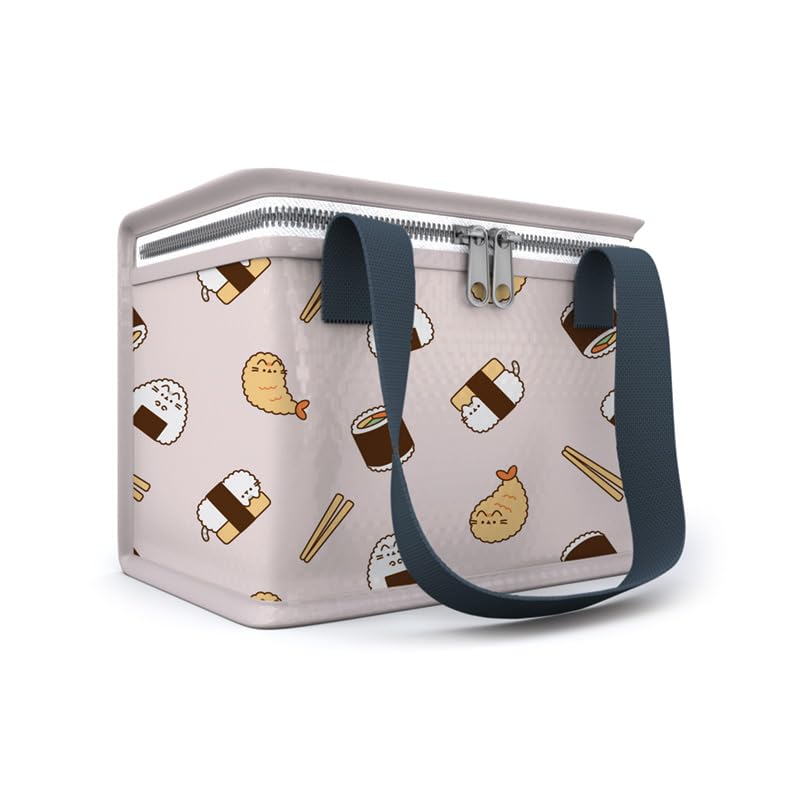 Puckator RPET Cool Bag Lunch Bag Pusheen the Cat Sushi Club - Insulated Lunch Bag for Women Men Children - Box Bag for Work Family School - Beach Picnic Accessories - Picnic Box Collapsable Lunchbag