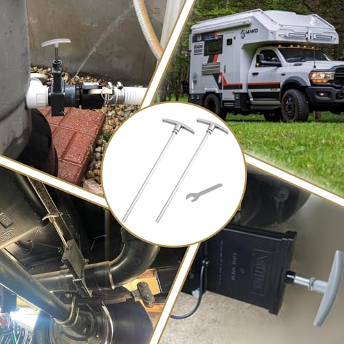 Image of (2 Pack) RV Waste Valve Extension Tube 9 inch -Reliable Solution for Easy Waste Management | TX9HPB RV Waste Valve Handle Replacement | Compatible with RV Sewer Hose Kit | Rod Tube Included