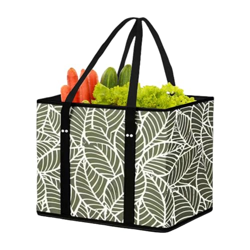 Bolsas reutilizables para ir de compras, bolsas de compras plegables con asa para acampar, bolsa de almacenamiento resistente con forma de caja para mantenerse de pie para días de playa, picnics