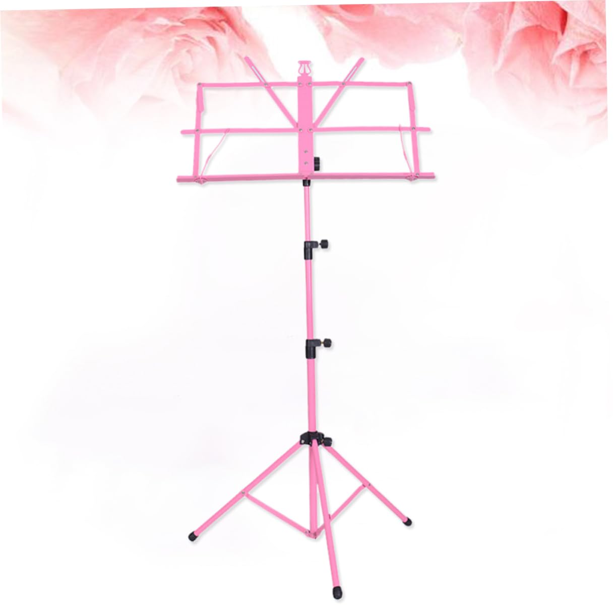 Supporto Per Spartiti Musicali e Metallo Porta Spartiti Tripod Per Chitarra Rosa Leggero e Facile Da Trasportare Stabile Con Piedini Antiscivolo e Angoli Di Visione Multipli