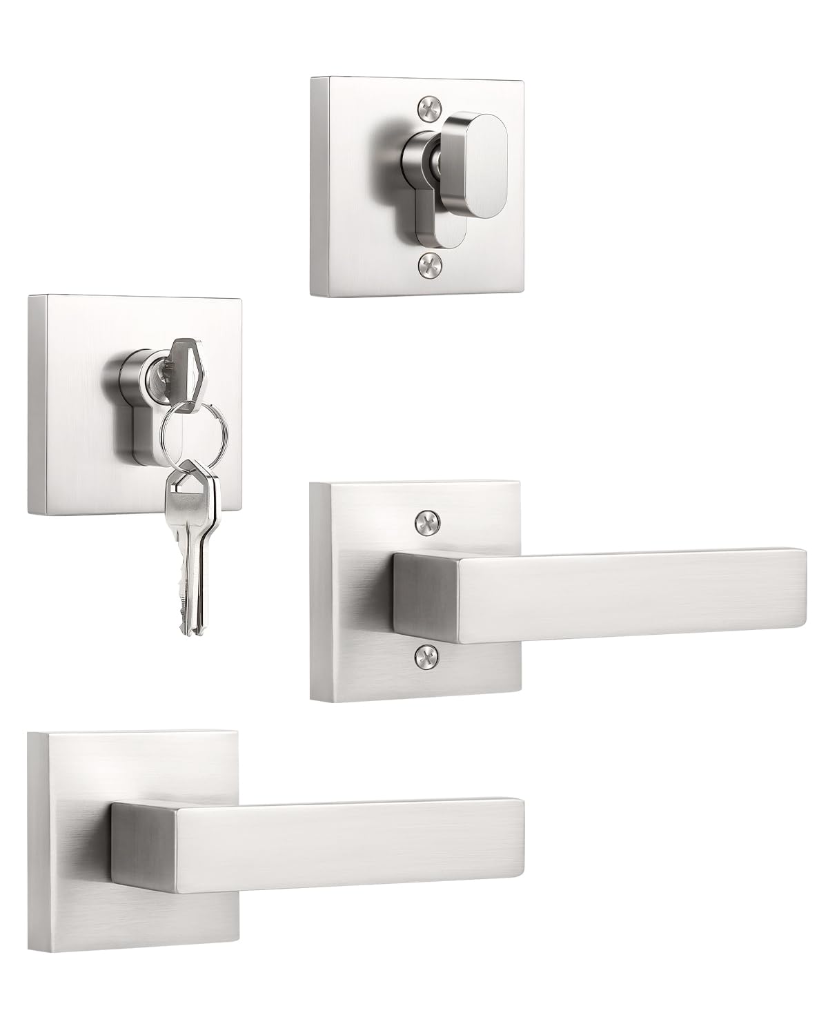 KNOBWELL Matte Black Door Knob & Deadbolt Set -26